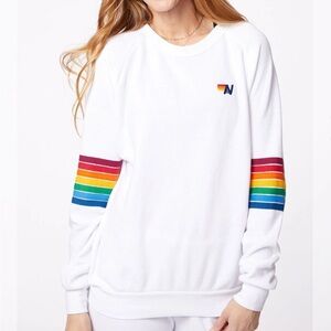 Aviator Nation Rainbow Stitch Crewneck Sweatshirt
